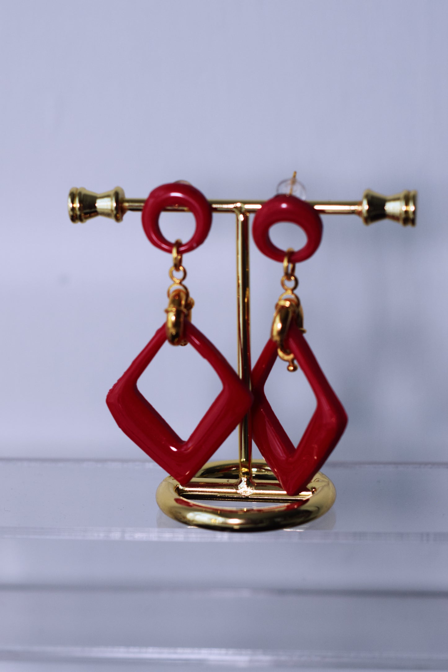 Aretes colgantes rojo